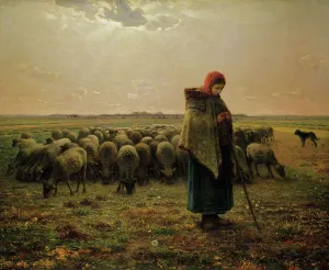 Shepherdess with her Flock, 1863 (oil on canvas) Shepherdess with her Flock, 1863 (oil on canvas)