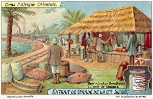 Lake Victoria Collection: Shop in the port of Mwanza on Lake Victoria (chromolitho)