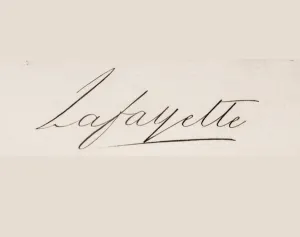 Signature of Marie-Joseph-Paul-Yves-Roch-Gilbert du Motier, Marquis de Lafayette (litho) Signature of Marie-Joseph-Paul-Yves-Roch-Gilbert du Motier, Marquis de Lafayette (litho)
