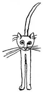 Silhouette of writer cat, upright tail, 19th century (drawing) Silhouette of writer cat, upright tail, 19th century (drawing)