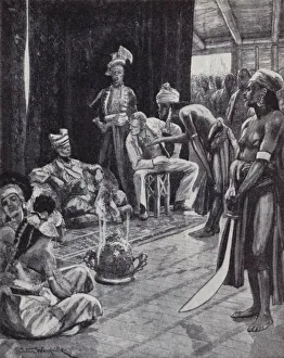 Sir James Brooke negotiating a treaty with the Sultan of Brunei for establishing a British colony on Borneo Sir James Brooke negotiating a treaty with the Sultan of Brunei for establishing a British colony on Borneo