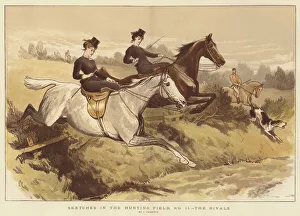 Sketches in the Hunting Field, No II, the Rivals (colour litho) Sketches in the Hunting Field, No II, the Rivals (colour litho)