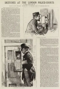 Sketches at the London Police-Courts (engraving) Sketches at the London Police-Courts (engraving)