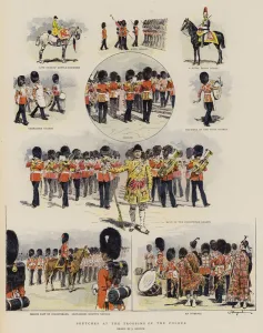 Sketches at the Trooping of the Colour (chromolitho) Sketches at the Trooping of the Colour (chromolitho)