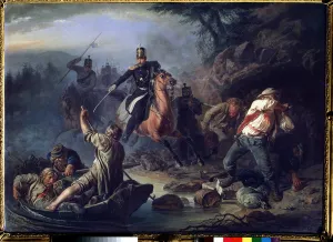 A skirmish with smugglers from Finland, 1853 (oil on canvas) A skirmish with smugglers from Finland, 1853 (oil on canvas)