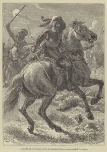 A small body of troopers, led by the dashing Prince, at once assailed the enemy A small body of troopers, led by the dashing Prince, at once assailed the enemy