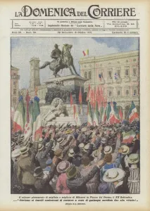 The solemn oath of thousands and thousands of Milanese in Piazza del Duomo, on the 20th September (colour litho) The solemn oath of thousands and thousands of Milanese in Piazza del Duomo, on the 20th September (colour litho)