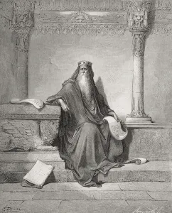 Solomon, illustration from Dores The Holy Bible, 1866 (engraving) Solomon, illustration from Dores The Holy Bible, 1866 (engraving)