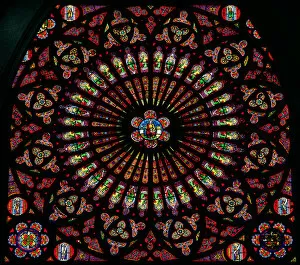 Images Dated 27th July 2005: South rose window, 13th century (stained glass)