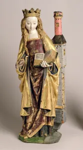 St. Barbara, School of Mechelen, c.1500 (polychrome & gilded oak wood) St. Barbara, School of Mechelen, c.1500 (polychrome & gilded oak wood)
