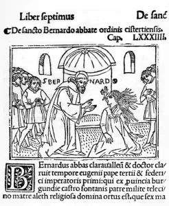 St Bernard of Clairvaux Exorcising a Possessed Woman, illustration from ' St Bernard of Clairvaux Exorcising a Possessed Woman, illustration from '
