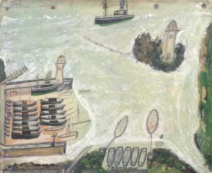 St. Ives Harbour and Godrevy Lighthouse, c.1930 (oil on board) St. Ives Harbour and Godrevy Lighthouse, c.1930 (oil on board)