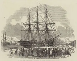 The 'St Lawrence, ' in Southampton Dock, unloading Goods for the Great Exhibition (engraving) The 'St Lawrence, ' in Southampton Dock, unloading Goods for the Great Exhibition (engraving)