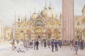 St Marks Square, Venice, (pencil and watercolour) St Marks Square, Venice, (pencil and watercolour)