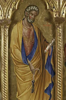 St. Peter the Apostle, detail of 1630085 Polyptych with Saints, 1358 St. Peter the Apostle, detail of 1630085 Polyptych with Saints, 1358