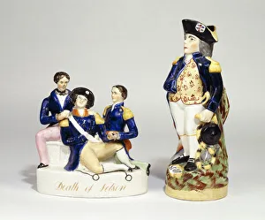 A Staffordshire Portrait Group of the Death of Nelson, (ceramic) A Staffordshire Portrait Group of the Death of Nelson, (ceramic)