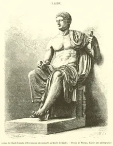 Statue de Claude trouvee a Herculanum et conservee au Musee de Naples (engraving) Statue de Claude trouvee a Herculanum et conservee au Musee de Naples (engraving)