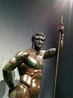 Prints of PCT4293393 Statue of a Hellenistic prince in bronze, after a famous statue of Lysippe (4th century BC) representing Alexander the Great Sculpture Prints: Bronze Print of a Hellenistic Prince after Lysippe's Alexander the Great