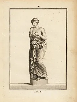Statue of Leda, Aetolian princess later Queen of Sparta, seduced by Zeus in the form of a swan Statue of Leda, Aetolian princess later Queen of Sparta, seduced by Zeus in the form of a swan