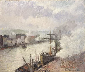 Steamboats in the Port of Rouen, 1896 (oil on canvas)