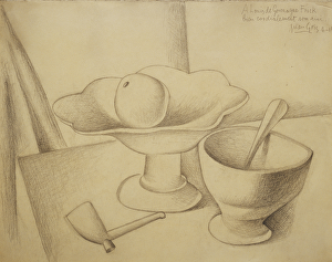 Still-life with Fruit Dish; Nature Morte au Compotier, 1919 (pencil on buff paper) Still-life with Fruit Dish; Nature Morte au Compotier, 1919 (pencil on buff paper)