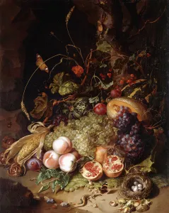Still-life with Fruit and Insects, (oil on canvas) Still-life with Fruit and Insects, (oil on canvas)