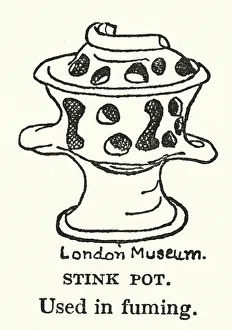 Stink pot used in fuming during the Great Plague of London, 1665-1666 (litho) Stink pot used in fuming during the Great Plague of London, 1665-1666 (litho)