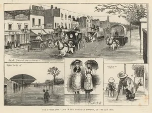 The storm and flood in the north of London on the 17th inst. (engraving) The storm and flood in the north of London on the 17th inst. (engraving)