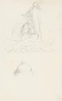 Studies of Death and the Resurrection, and a Head of a Man, c.1860 (graphite) Studies of Death and the Resurrection, and a Head of a Man, c.1860 (graphite)