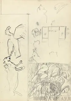 Studies of Tree Houses, Animals, and Floor Plan, for the Cave of the Golden Calf Studies of Tree Houses, Animals, and Floor Plan, for the Cave of the Golden Calf