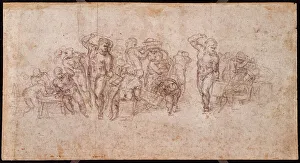 Study of Figures for a Narrative Scene (black chalk on paper) (recto) (for verso see 191764) Study of Figures for a Narrative Scene (black chalk on paper) (recto) (for verso see 191764)