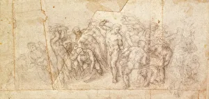 Study of figures for a narrative scene (charcoal on paper) (recto) Study of figures for a narrative scene (charcoal on paper) (recto)