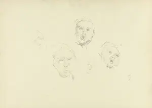 Study of Heads, for the Cave of the Golden Calf (graphite) (see 265069 for recto) Study of Heads, for the Cave of the Golden Calf (graphite) (see 265069 for recto)