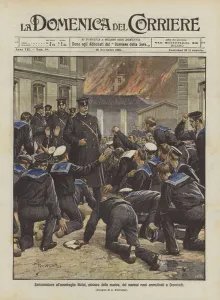 Submission to Admiral Birilef, Minister of the Navy, of Russian mutineers in Cronstadt (colour litho) Submission to Admiral Birilef, Minister of the Navy, of Russian mutineers in Cronstadt (colour litho)