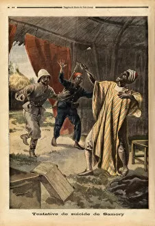 Related Images Collection: Suicide attempt by Samory (or Samori) Toure (1830-1900), ruler of a territory comprising