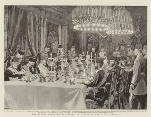 The Sultan entertaining Guests at Dinner in the Yildiz Palace (litho) The Sultan entertaining Guests at Dinner in the Yildiz Palace (litho)