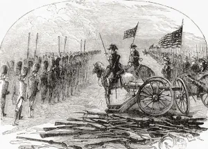 The surrender of General Burgoyne after the Second Battle of Saratoga, 1777 The surrender of General Burgoyne after the Second Battle of Saratoga, 1777