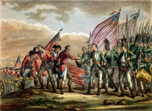 The Surrender of General John Burgoyne at the Battle of Saratoga, 7th October 1777 The Surrender of General John Burgoyne at the Battle of Saratoga, 7th October 1777