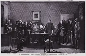 Surrender negotiations between French and German commanders at Donchery, France Surrender negotiations between French and German commanders at Donchery, France