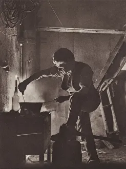 Switzerland: Cooking in an alpine hut (b/w photo) Switzerland: Cooking in an alpine hut (b/w photo)