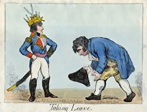 TAKING LEAVE, Charles James Fox bows to Napoleon, 1802 (engraving) TAKING LEAVE, Charles James Fox bows to Napoleon, 1802 (engraving)
