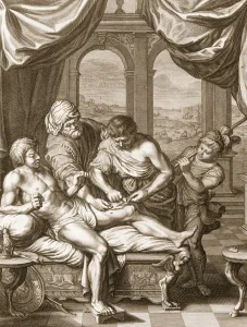 Telephus Cured by the Rust of the Same Spear Which Wounded him, 1731 (engraving) Telephus Cured by the Rust of the Same Spear Which Wounded him, 1731 (engraving)