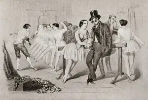 Vintage Ballet Dancers Prints: A 19th century ballet class. From Illustrierte Sittengeschichte vom Mittelalter bis zur Gegenwart by Eduard Fuchs