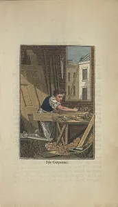 Carpenter At Work Prints: 19th century carpenter