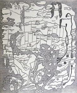 Ancient Cartography Prints: The Anglo-Saxon map of the World