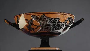 Black Figure Ceramics Prints: Attic kylix type A with black figures, from Taranto, via Francesco di Palma