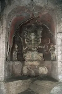 China UNESCO World Heritage Site Prints: China, Chongqing, Dazu County, Mount Baoding, Dazu Rock Carvings, Stone sculptures