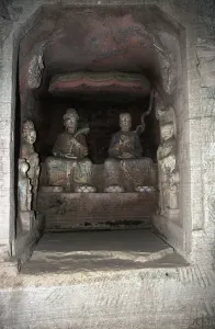 China UNESCO World Heritage Site Prints: China, Chongqing, Dazu County, Mount Baoding, Dazu Rock Carvings, Stone sculptures