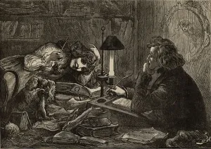 David Copperfield Print; Oil Lamp Scene, 1871-1879