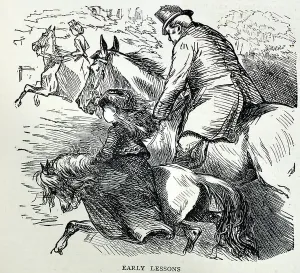 Victorian Era Animal Artwork Prints: Early Lessons, 1870 (engraving)
